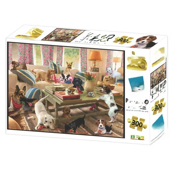 Köpekler Oturma Odasında Puzzle 300 Parça