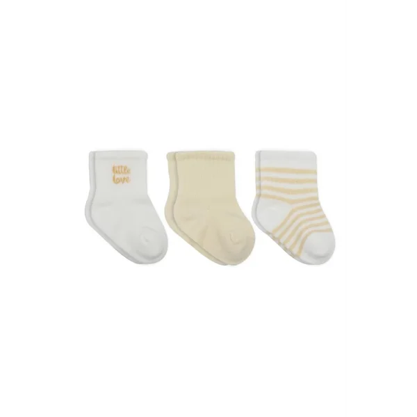 Little Love Girl 3lü Penye Soket Çorap 10137 Ekru
