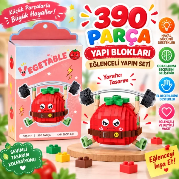 LZ-8860 HALTER KALDIRAN DOMATES 390 PARÇA BLOCK OYUNCAK