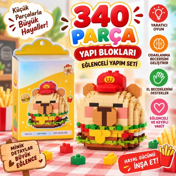 LZ-8875 HAMBURGER MODEL 340 PARÇA BLOCK OYUNCAK