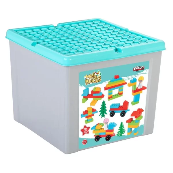 Nessiworld 03 592 Midi Blok Seti 98 Parça 9 Litre Saklama Kabı -Pilsan Oyuncak