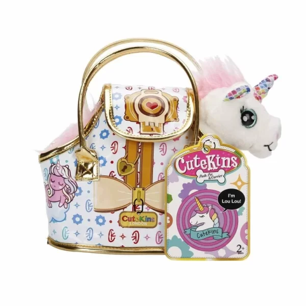 Nessiworld  10873 Cutekins Taşıma Çantalı Peluş Unicorn Lou Lou -Sunman