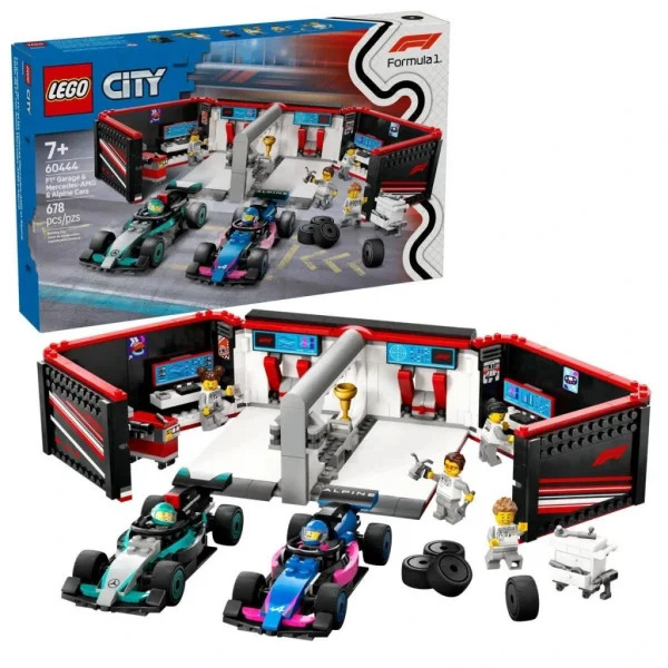 Nessiworld 60444 Lego City F1 Garajı ve Mercedes-AMG ve Alpine Arabaları 678 parça +7 yaş
