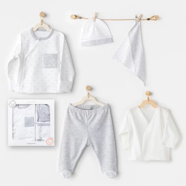 Nessiworld AC24720 Newborn Wawa Boys 5Li Hastane Çıkış Seti White