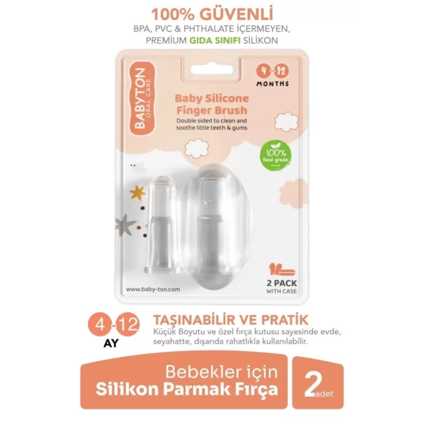 Nessiworld  Babyton Silikon İkili Parmak Fırça