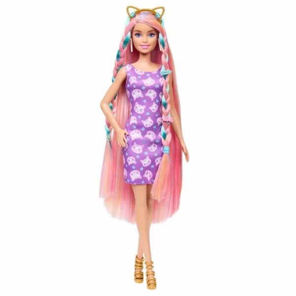 Nessiworld Barbie Upuzun Muhteşem Saçlı Bebekler Pembe Saçlı Bebek JDC85