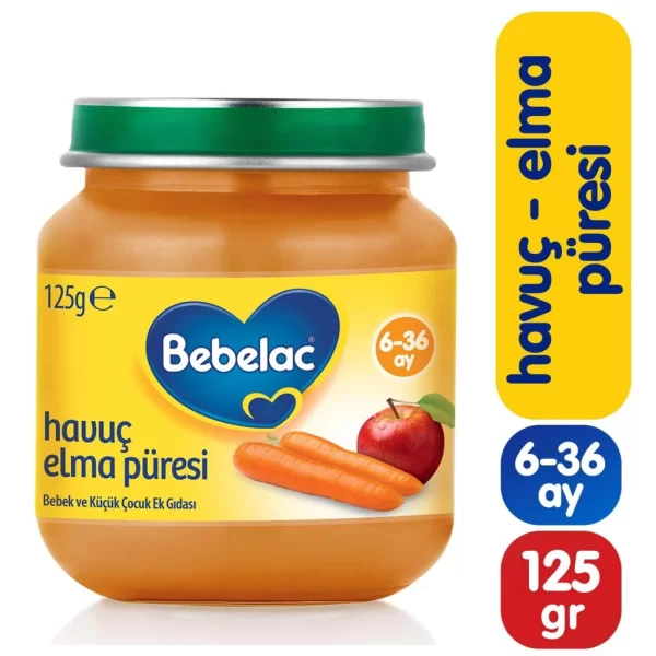 Nessiworld Bebelac Havuç Elma Püreli Kavanoz Maması 125 Gr