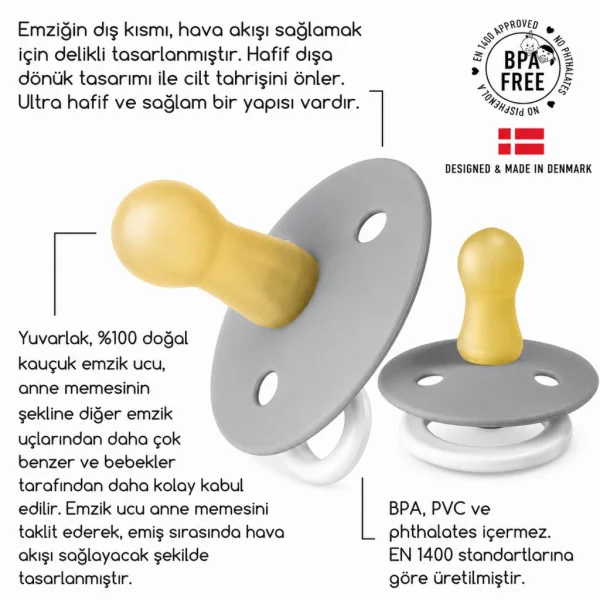 Nessiworld Bibs Colour Kauçuk Emzik 0-6 Ay Cloud Glow
