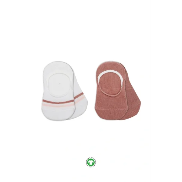Nessiworld Bistyle 2Li Penye Babet Silikon Çemberli Çorap 30102 Pudra Beyaz