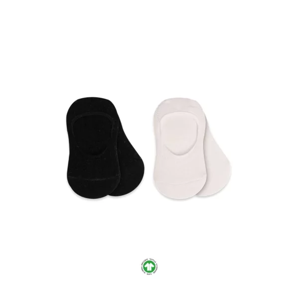 Nessiworld Bistyle 2Li Penye Babet Silikonlu Basic Çorap 30104 Siyah Ekru