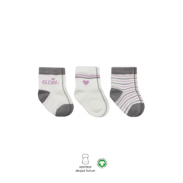 Nessiworld Bistyle 3Lü Penye Boy And Girl Soket Çorap BS10114 Gri