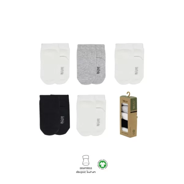 Nessiworld Bistyle 5li Penye Soket Kutulu Basic Çorap 10131 Gri