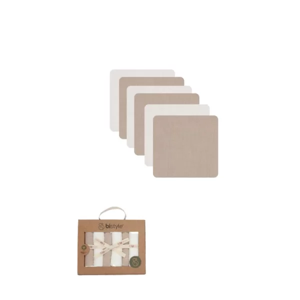 Nessiworld Bistyle 6lı Müslin Mendil 20x20 cm 90106 Ekru Bej