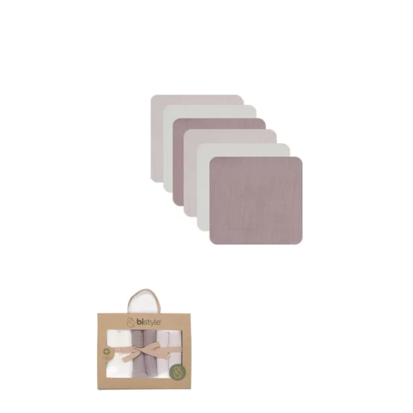 Nessiworld Bistyle 6lı Müslin Mendil 20x20 cm 90106 Taş Ekru Antrasit