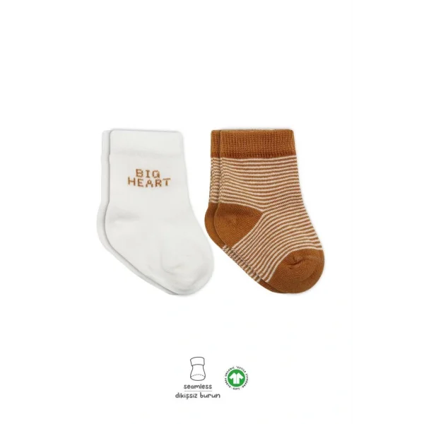 Nessiworld Bistyle Big Heart Penye Soket Çorap 2Li BS10117 Hardal