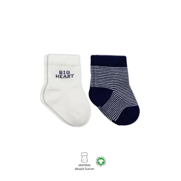Nessiworld Bistyle Big Heart Penye Soket Çorap 2Li BS10117 Lacivert