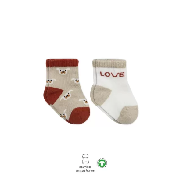 Nessiworld Bistyle Love Dog Penye Soket Çorap 2Li BS10118 Bej