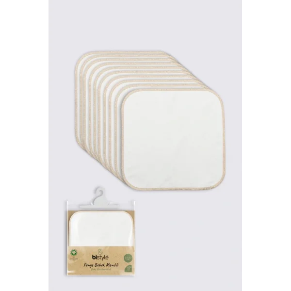 Nessiworld Bistyle Organik 20x20 10Lu Penye Mendil 90102 Ekru