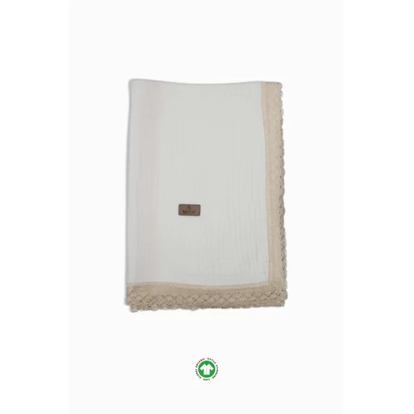 Nessiworld Bistyle Organik Müslin 80x90 Fistolu Battaniye 70112 Ekru