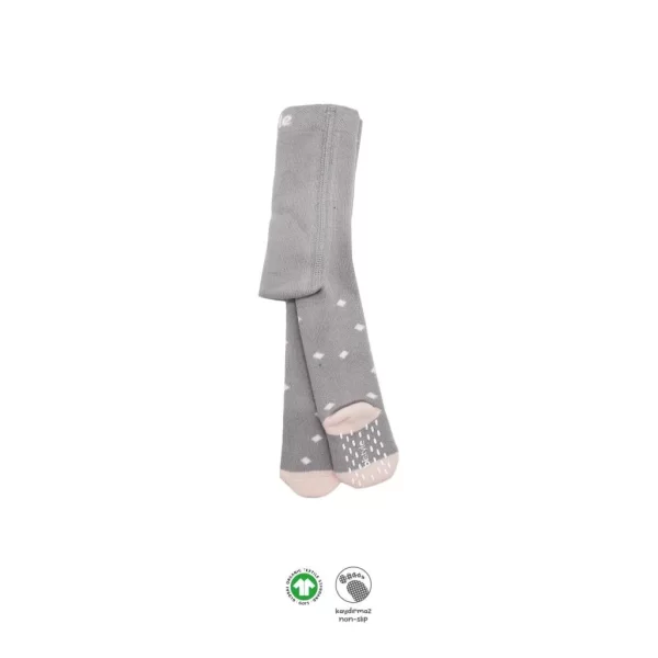 Nessiworld Bistyle Tekli Puan Kaymaz Havlu Külotlu Çorap BS50502 Gri