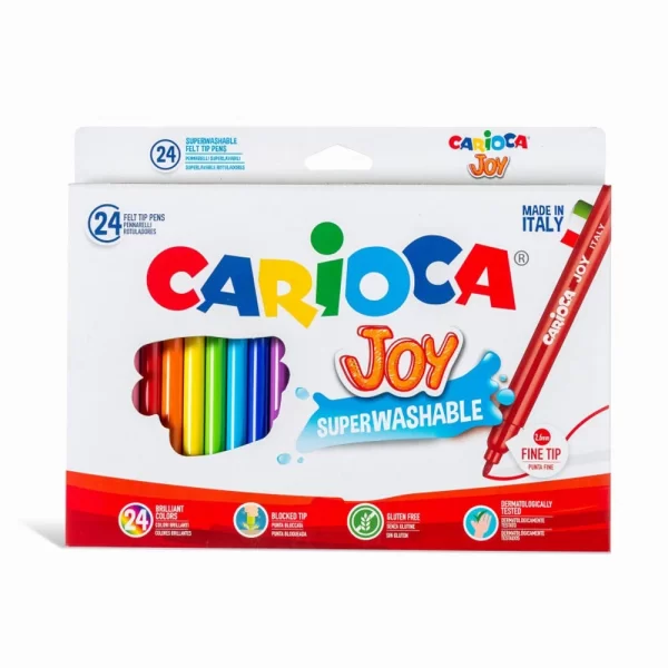 Nessiworld Carioca Joy Süper Yıkanabilir Keçeli Boya Kalemi 24Lü