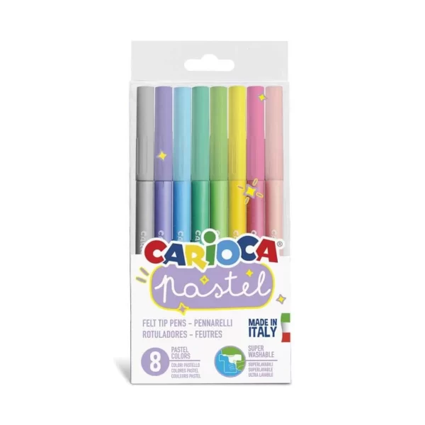 Nessiworld Carioca Pastel Süper Yıkanabilir Keçeli Kalem 8Li