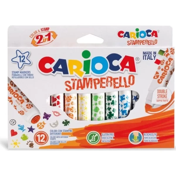 Nessiworld Carioca Stamperello Yıkanabilir Keçeli Boya Kalemi 12Li