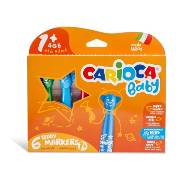 Nessiworld Carioca Teddy Jumbo Keçeli Boya Kalemi 6lı