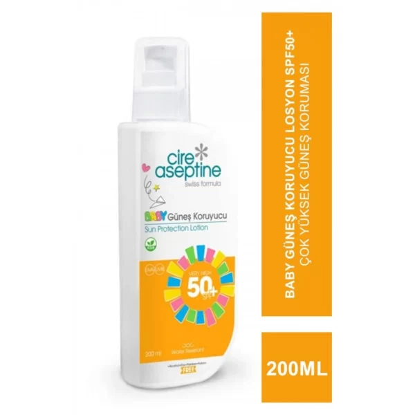 Nessiworld Cire Aseptine Sun Baby Güneş Koruyucu Losyon 50 SPF 200ml