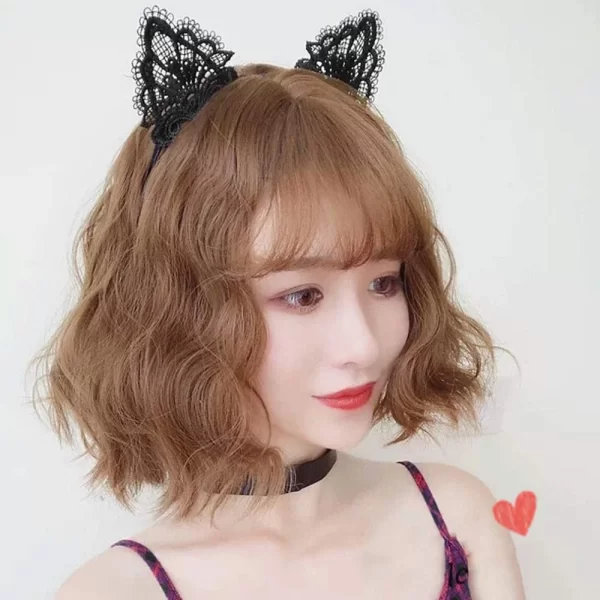 Nessiworld Dantelli Siyah Kedi Tacı - Vintage Tarz Dantel Kedi Kulak