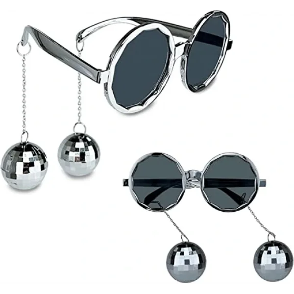 Nessiworld Disko Toplu Küpeli Parti Gözlüğü Gümüş Renk