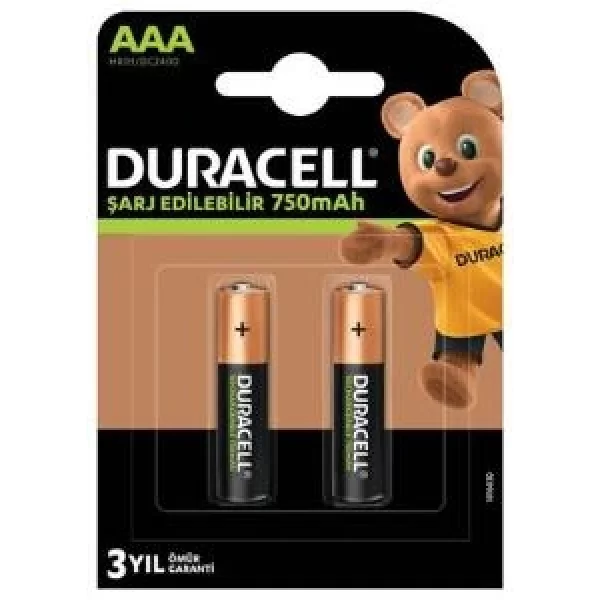 Nessiworld Duracell Şarj Edilebilir Pil 2Li AAA 750 mAh