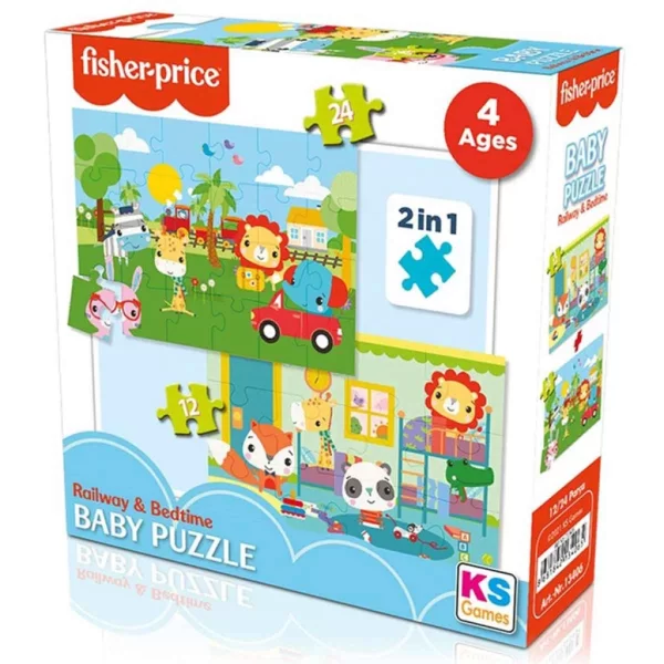 Nessiworld Fisher Price Baby Railway & Bedtime 2’si 1 Arada Puzzle