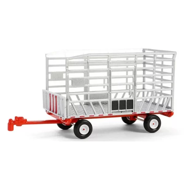 Nessiworld Greenlight 1/64 Down on the Farm Series 9- Silver & Red Bale Throw Wagon