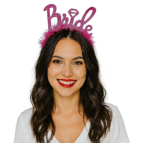 Nessiworld   Gümüş Renk Bekarlığa Veda İtalik Yazı Alyanslı Bride Taç
