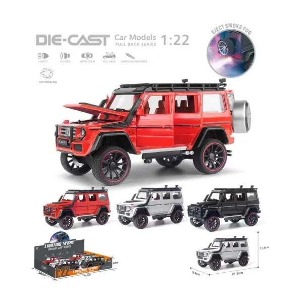 Nessiworld HCL-501A Çek Bırak 1:22 Sesli Ve Işıklı Buharlı G-Lüx Metal Jeep