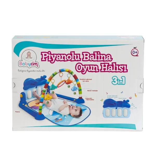Nessiworld  HE0631 Babycim Pianolu Balina Oyun Halısı -Birliktoys