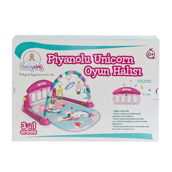 Nessiworld  HE0632 HE0639 Pink Babycim Unicorn Pianolu Oyun Halısı -Birliktoys