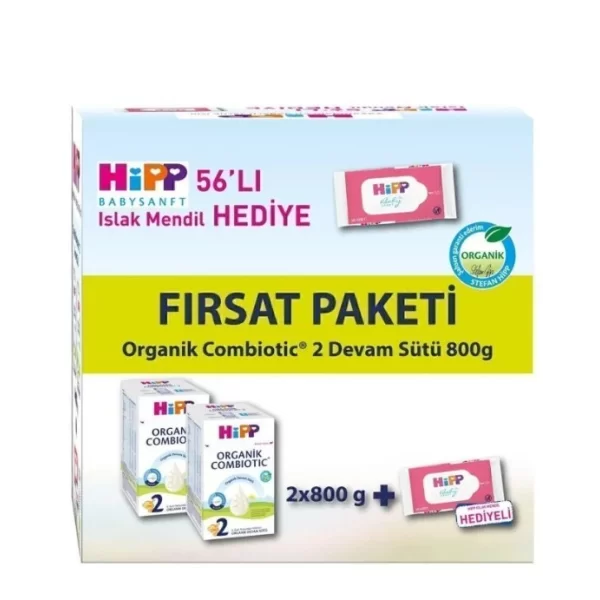 Nessiworld Hipp 2 Organik Combiotic Bebek Sütü 800 Gr X2 Islak Mendil Hediyeli