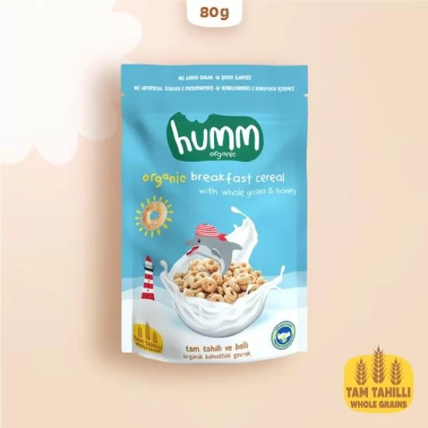 Nessiworld Humm Organik Tam Tahıllı ve Ballı Kahvaltılık Gevrek 80 Gr