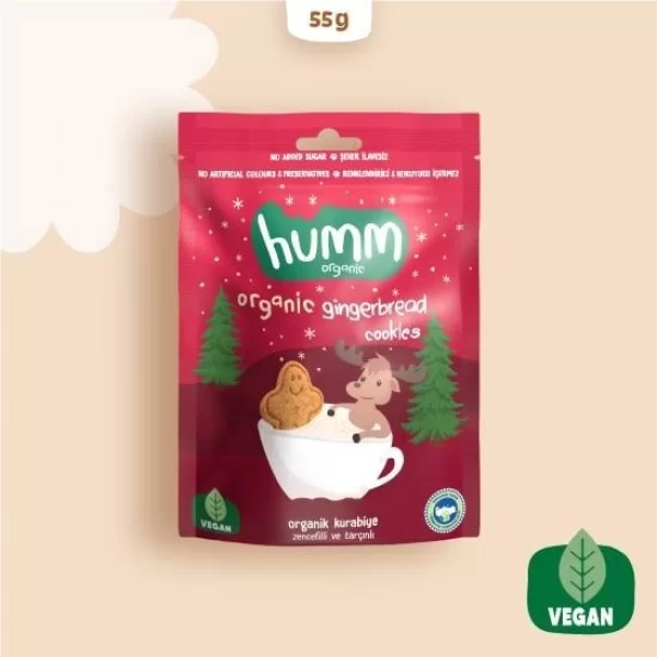 Nessiworld Humm Organik Zencefilli ve Tarçınlı Vegan Kurabiye 55 Gr