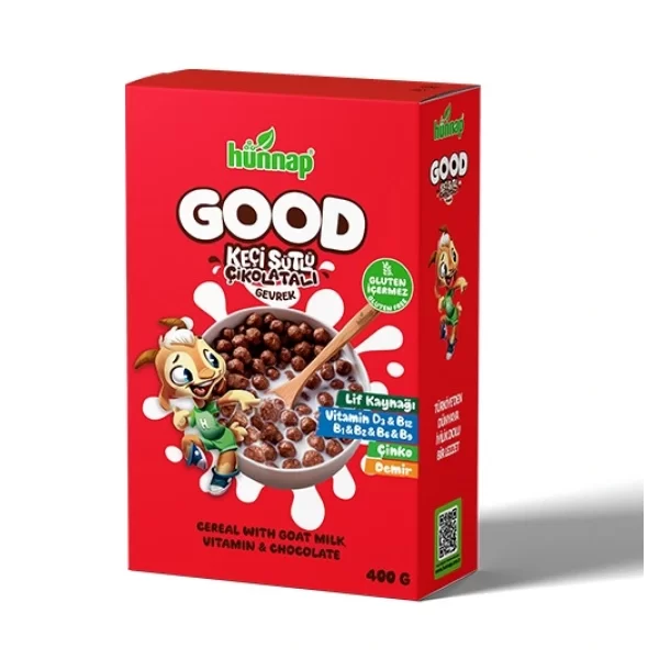 Nessiworld Hünnap Keçi Sütlü Çikolata ve Vitamin Tahıllı Glutensiz Gevrek 400 Gr