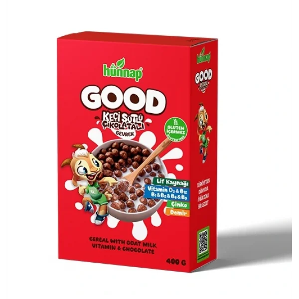 Nessiworld Hünnap Keçi Sütlü Çikolata ve Vitamin Tahıllı Glutensiz Gevrek 400 Gr