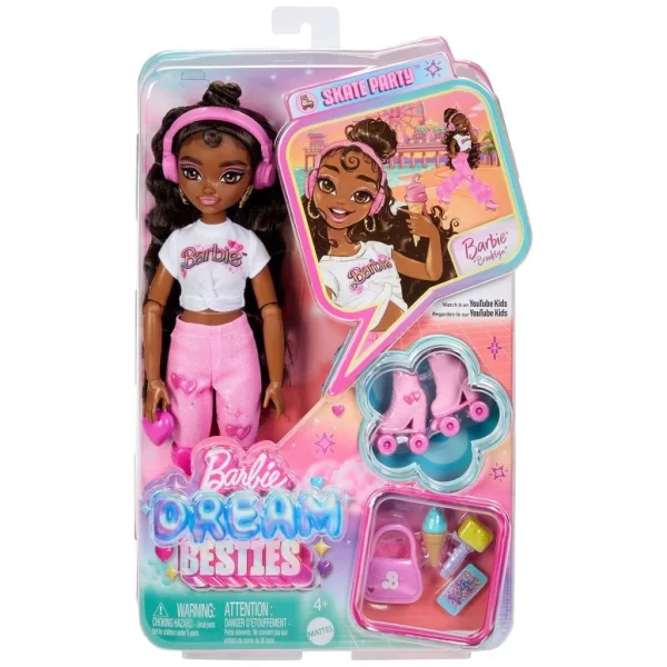 Nessiworld JFX97 Brooklyn-Barbie Dream Besties Paten Partisi Brooklyn Bebek ve Aksesuarları
