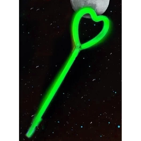 Nessiworld Karanlıkta Yanan Glow Stick Partisi Kalp Şekilli Asa Sopa 6 Renk 6 Adet