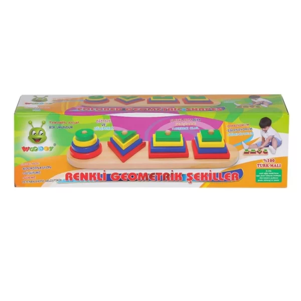 Nessiworld KR006 Woodoy Renkli Geometrik Şekiller -Karsan  Oyuncak