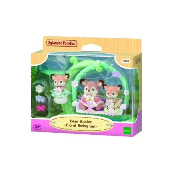 Nessiworld 5801 Sylvanian Families Geyik Bebekler ve Çiçekli Salıncak Seti +3 yaş