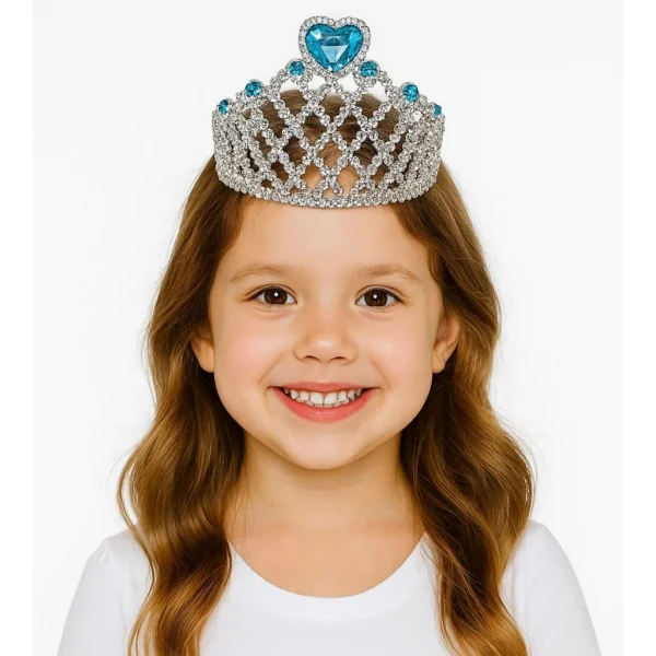 NessiWorld MaviKalpliGümüşRenkKraliçeTacıPrensesTacı