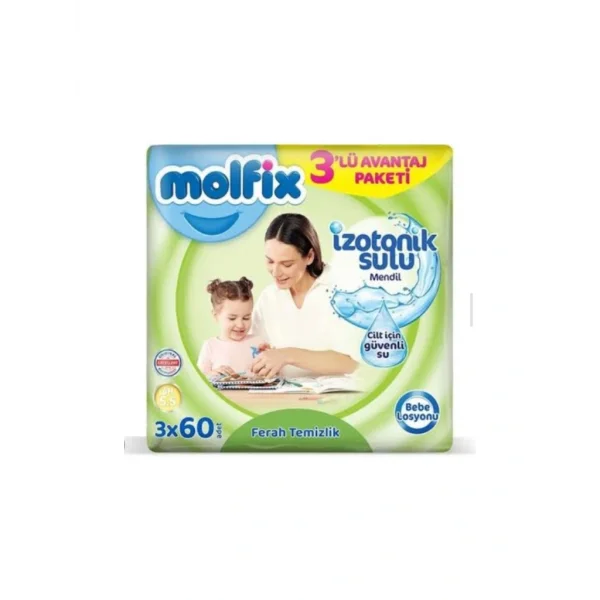 Nessiworld Molfix İzotonik Sulu Ferah Temizlik Islak Havlu Mendil 3Lü 180 Yaprak