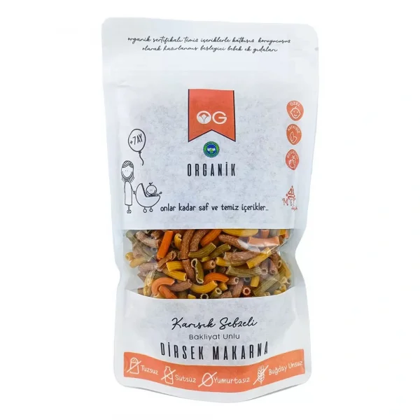 Nessiworld OG Natural Organik Karışık Sebzeli Bakliyat Unlu Dirsek Makarna 200 Gr
